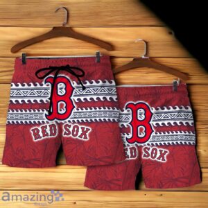 Boston Red Sox MLB Brocade Motifs Summer Hawaiian Shirt And Short image Boston Red Sox MLB Brocade Motifs Summer Hawaiian Shirt And Short Product Photo 4
