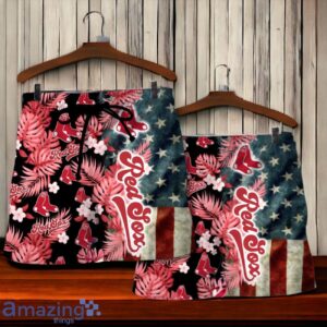 Boston Red Sox MLB US Flag Summer Tropical Hawaiian Shirt And Short image Boston Red Sox MLB US Flag Summer Tropical Hawaiian Shirt And Short Product Photo 4