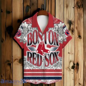 Boston Red Sox Team Logo Colorful Pattern Hawaiian Shirt And Short image Boston Red Sox Team Logo Colorful Pattern Hawaiian Shirt And Short Product Photo 2