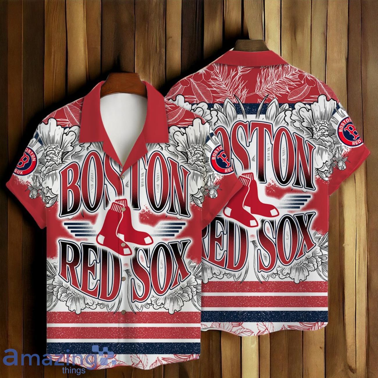 Boston Red Sox Team Logo Colorful Pattern Hawaiian Shirt And Short image Boston Red Sox Team Logo Colorful Pattern Hawaiian Shirt And Short Product Photo 1