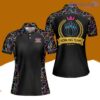 Bowling Queen Pattern Emblem Custom Name Bowling Polo Shirts For Women