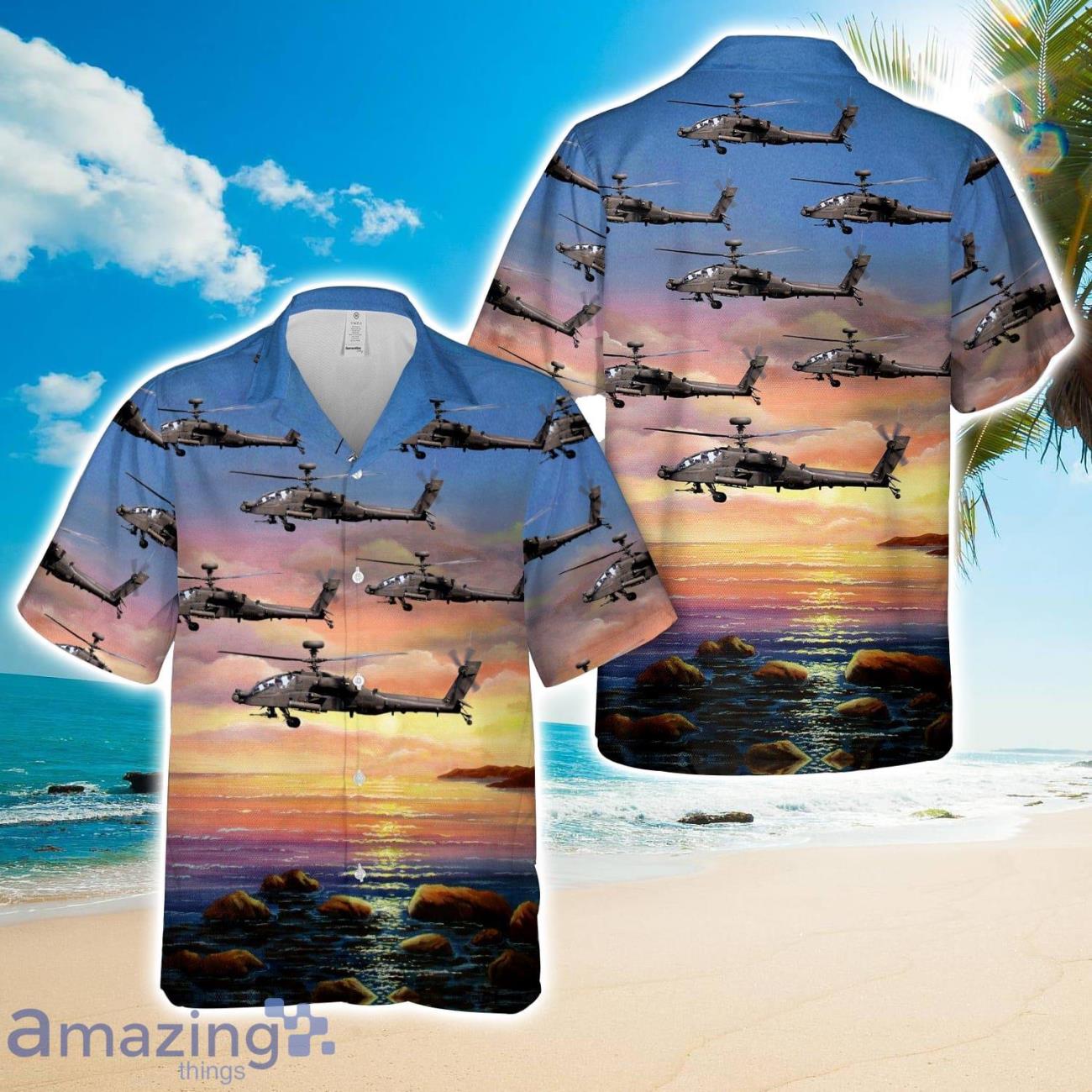 British Army Army Air Corps (AAC) Westland Apache AH.1 Hawaiian Shirt Unisex For Men Women image British Army Army Air Corps (AAC) Westland Apache AH.1 Hawaiian Shirt Unisex For Men Women Product Photo 1