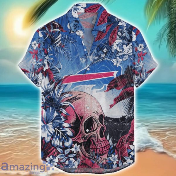 Buffalo Bills Tropical Skull Halloween 3D Hawaiian Shirt For Men Women NFL Fans Product Photo 1