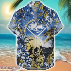Buffalo Sabres Tropical Skull Halloween 3D Hawaiian Shirt For Men Women NHL Fans Product Photo 1