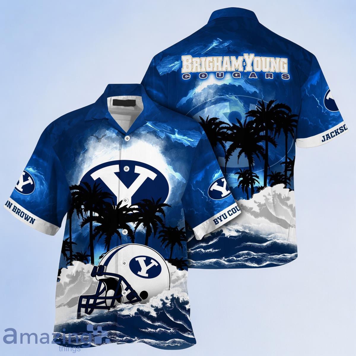 BYU Cougars NCAA Best Hawaiian Shirt For Men Women Custom Name image BYU Cougars NCAA Best Hawaiian Shirt For Men Women Custom Name Product Photo 1