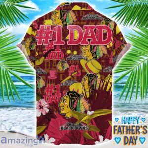 Chicago Blackhawks Coffee Hat and Logo Pattern Hawaiian Shirt Father’s Day Gift NHL Team Product Photo 2