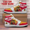Chicago Blackhawks NHL Team Logo Printed Mascot Design Air Jordan Hightop Shoes Custom Name For Fans