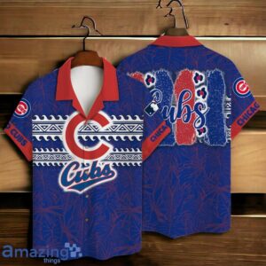 Chicago Cubs MLB Brocade Motifs Summer Hawaiian Shirt And Short Product Photo 1