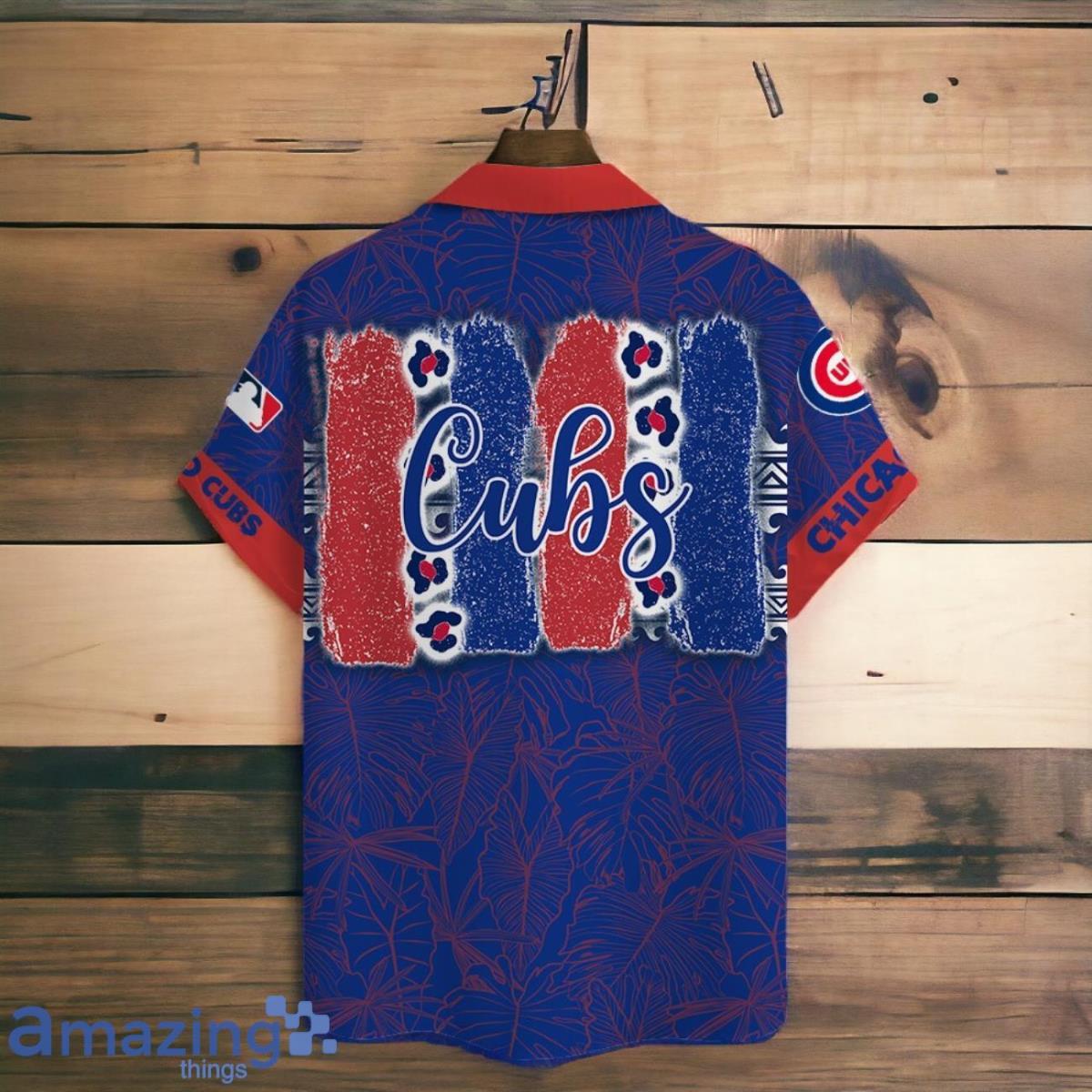 Chicago Cubs MLB Brocade Motifs Summer Hawaiian Shirt And Short image Chicago Cubs MLB Brocade Motifs Summer Hawaiian Shirt And Short Product Photo 3
