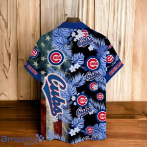 Chicago Cubs MLB US Flag Summer Tropical Hawaiian Shirt And Short image Chicago Cubs MLB US Flag Summer Tropical Hawaiian Shirt And Short Product Photo 3