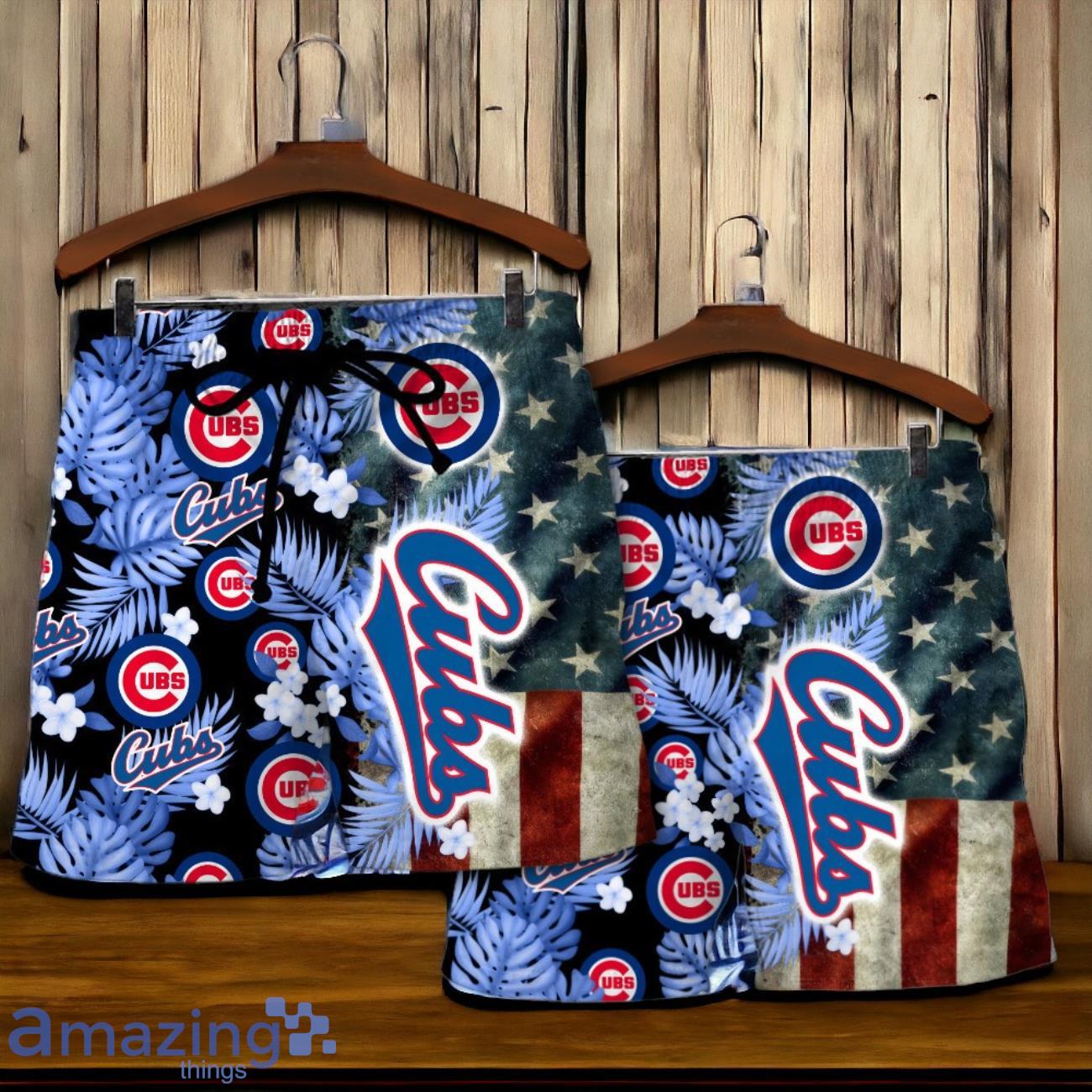 Chicago Cubs MLB US Flag Summer Tropical Hawaiian Shirt And Short image Chicago Cubs MLB US Flag Summer Tropical Hawaiian Shirt And Short Product Photo 4
