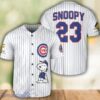 Chicago Cubs Peanuts Cute Snoopy Baseball Jersey Shirt Sport Team Gift Custom Name And Number