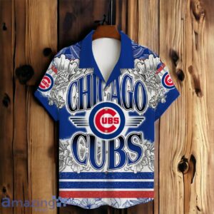 Chicago Cubs Team Logo Colorful Pattern Hawaiian Shirt And Short image Chicago Cubs Team Logo Colorful Pattern Hawaiian Shirt And Short Product Photo 2