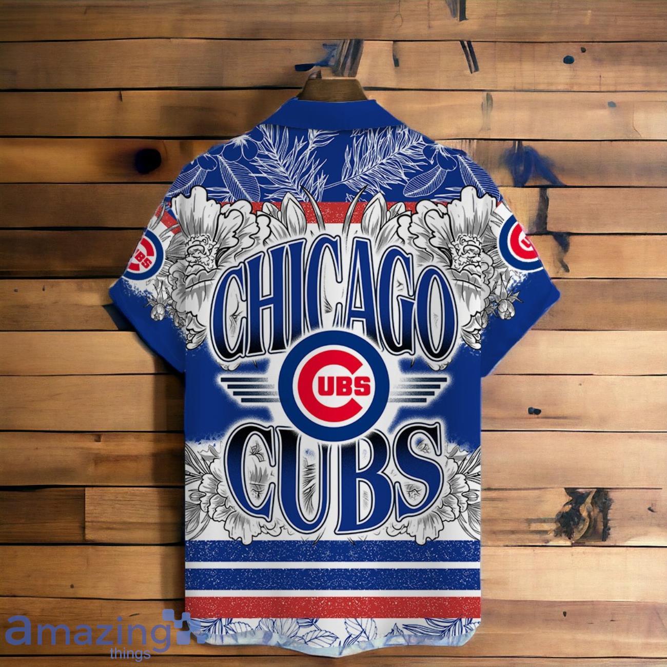 Chicago Cubs Team Logo Colorful Pattern Hawaiian Shirt And Short image Chicago Cubs Team Logo Colorful Pattern Hawaiian Shirt And Short Product Photo 3