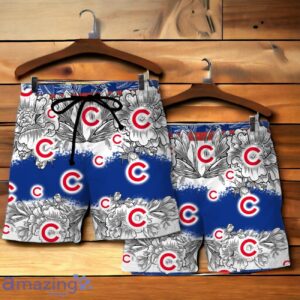 Chicago Cubs Team Logo Colorful Pattern Hawaiian Shirt And Short image Chicago Cubs Team Logo Colorful Pattern Hawaiian Shirt And Short Product Photo 4