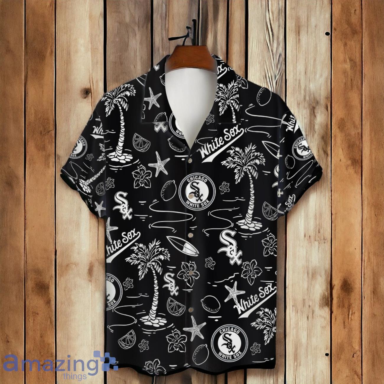 Chicago White Sox MLB Team Logo Beachscape Design Hawaiian Shirt And Short image Chicago White Sox MLB Team Logo Beachscape Design Hawaiian Shirt And Short Product Photo 2