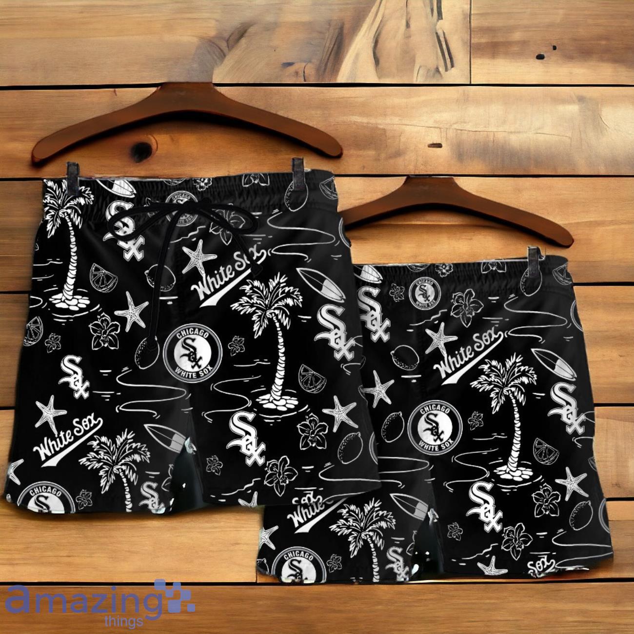 Chicago White Sox MLB Team Logo Beachscape Design Hawaiian Shirt And Short image Chicago White Sox MLB Team Logo Beachscape Design Hawaiian Shirt And Short Product Photo 4