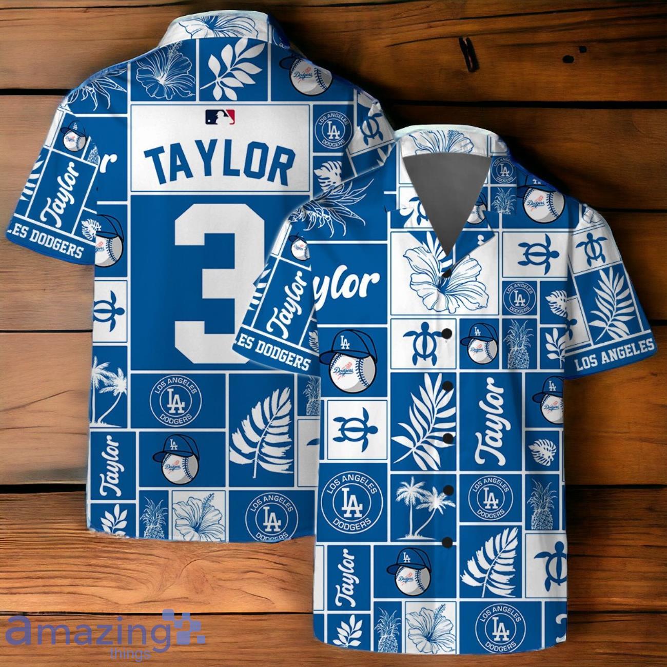 Chris Taylor Los Angeles Dodgers MLB Square Hawaiian Shirt And Short image Chris Taylor Los Angeles Dodgers MLB Square Hawaiian Shirt And Short Product Photo 2
