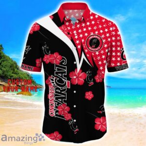 Cincinnati Bearcats Star Tropical Flower 3D Printed Hawaiian Shirt Personalized Name Product Photo 2