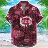 Cincinnati Reds Flower and Skull Hawaiian Shirt MLB Team Halloween Shirt
