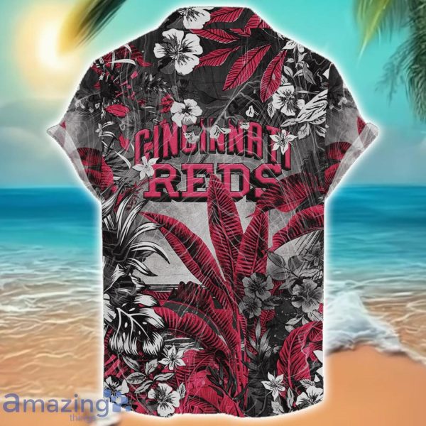 Cincinnati Reds Tropical Skull Halloween 3D Hawaiian Shirt For Men Women MLB Fans Product Photo 2