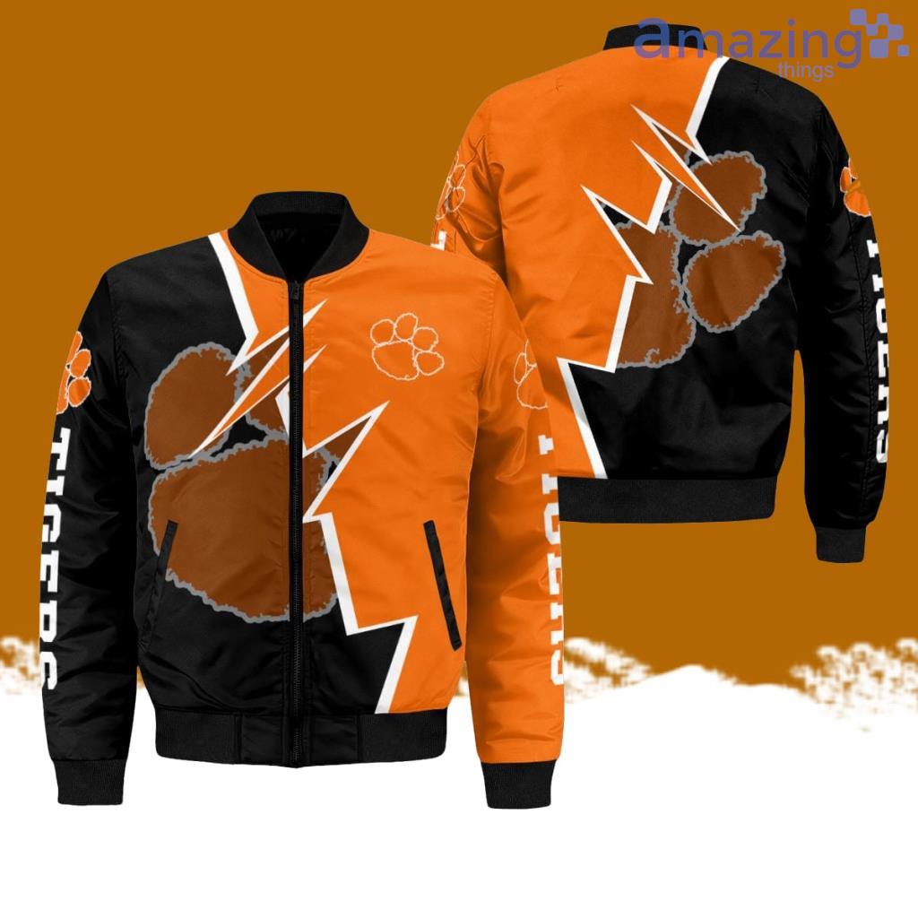 Clemson Tigers Graphic Bomber Jacket Hot Style 3D Printing image Clemson Tigers Graphic Bomber Jacket Hot Style 3D Printing Product Photo 1