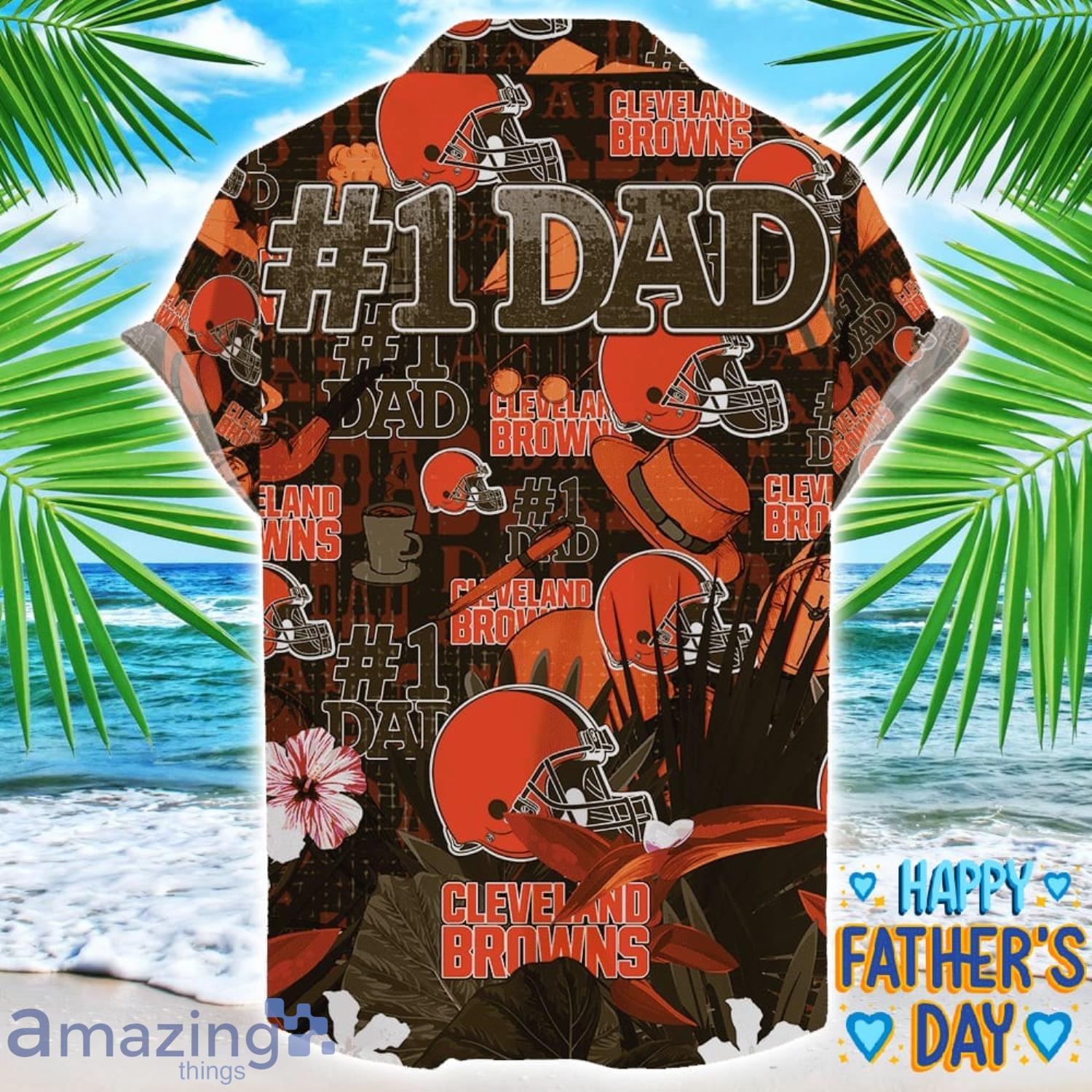 Cleveland Browns Coffee Hat and Logo Pattern Hawaiian Shirt Father’s Day Gift NFL Team image Cleveland Browns Coffee Hat and Logo Pattern Hawaiian Shirt Father’s Day Gift NFL Team Product Photo 2