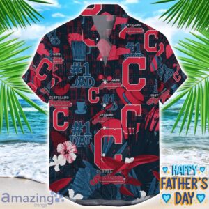 Cleveland Guardians Coffee Hat and Logo Pattern Hawaiian Shirt Father’s Day Gift MLB Team Product Photo 1