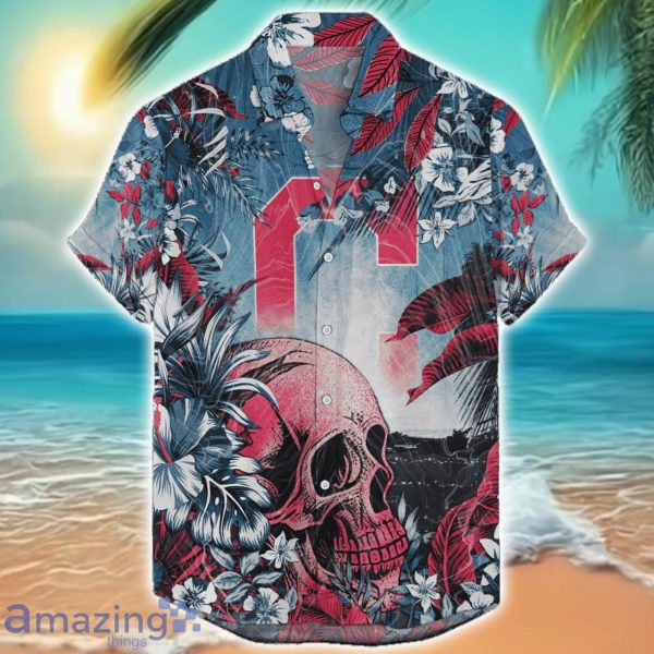 Cleveland Guardians Tropical Skull Halloween 3D Hawaiian Shirt For Men Women MLB Fans Product Photo 1