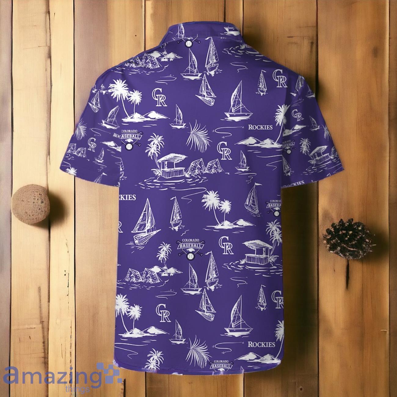 Colorado Rockies Team Logo Beach Vibes Pattern Hawaiian Shirt And Short image Colorado Rockies Team Logo Beach Vibes Pattern Hawaiian Shirt And Short Product Photo 3