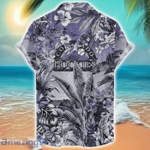Colorado Rockies Tropical Skull Halloween 3D Hawaiian Shirt For Men Women MLB Fans image Colorado Rockies Tropical Skull Halloween 3D Hawaiian Shirt For Men Women MLB Fans Product Photo 2
