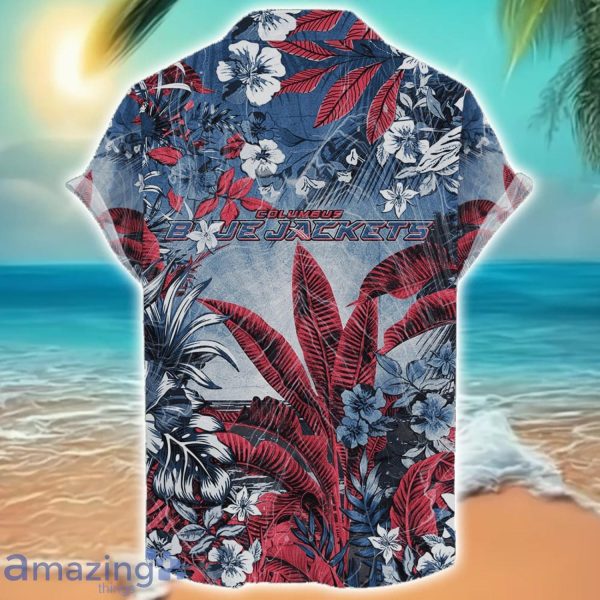 Columbus Blue Jackets Tropical Skull Halloween 3D Hawaiian Shirt For Men Women NHL Fans Product Photo 2