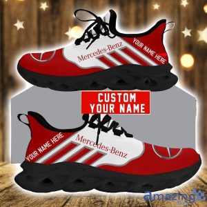 Custom Name Mercedes Benz Red Striped Max Soul Sneakers For Men Women Running Shoes Product Photo 2