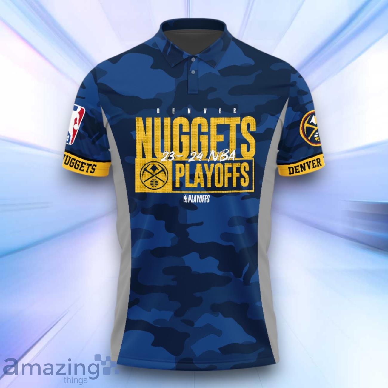 Denver Nuggets National Basketball Association Playoffs V3 3D Polo Shirt Basketball Pattern image Denver Nuggets National Basketball Association Playoffs V3 3D Polo Shirt Basketball Pattern Product Photo 2