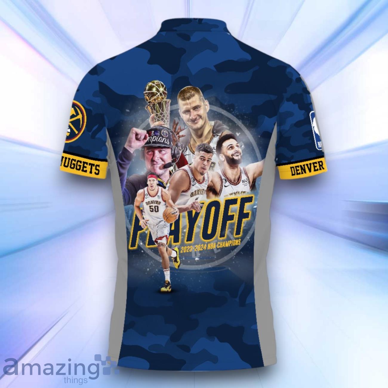 Denver Nuggets National Basketball Association Playoffs V3 3D Polo Shirt Basketball Pattern image Denver Nuggets National Basketball Association Playoffs V3 3D Polo Shirt Basketball Pattern Product Photo 3