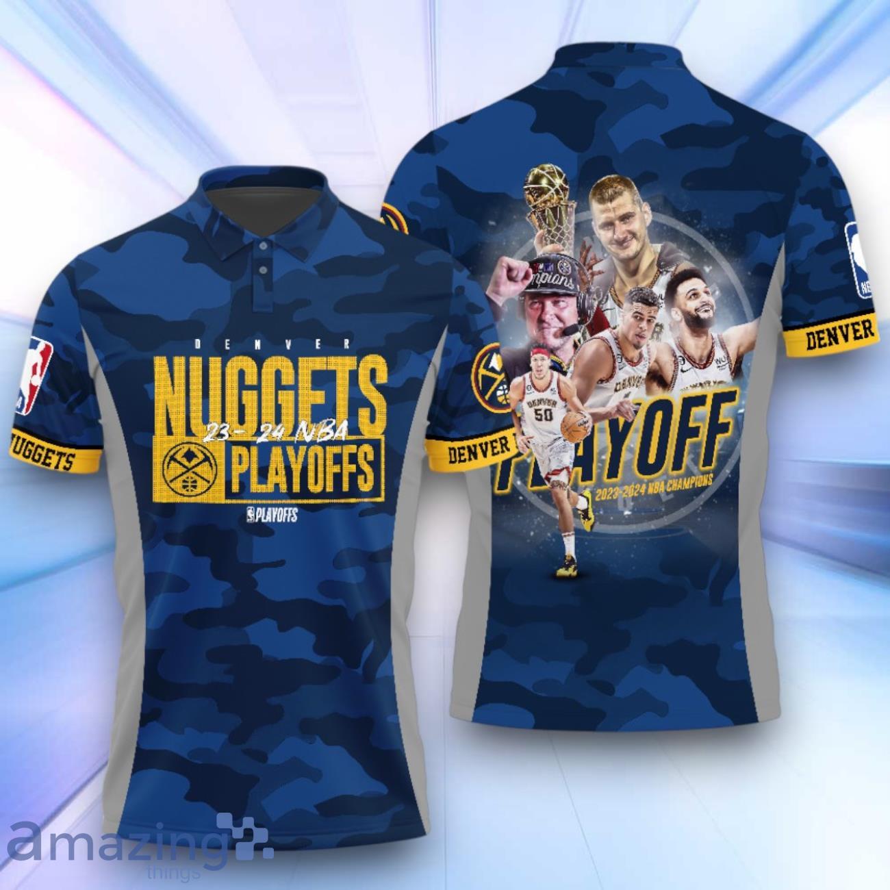Denver Nuggets National Basketball Association Playoffs V3 3D Polo Shirt Basketball Pattern image Denver Nuggets National Basketball Association Playoffs V3 3D Polo Shirt Basketball Pattern Product Photo 1