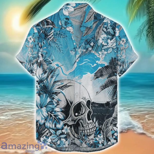 Detroit Lions Tropical Skull Halloween 3D Hawaiian Shirt For Men Women NFL Fans Product Photo 1