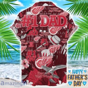 Detroit Red Wings Coffee Hat and Logo Pattern Hawaiian Shirt Father’s Day Gift NHL Team Product Photo 2