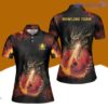 Dragon Fire Flame Custom Bowling Shirt For Women