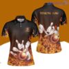 Fire Game Bowling Polo Shirts For Women