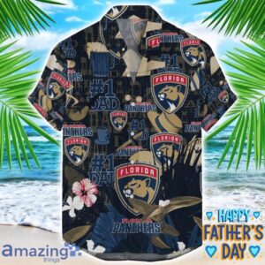 Florida Panthers Coffee Hat and Logo Pattern Hawaiian Shirt Father’s Day Gift NHL Team Product Photo 1