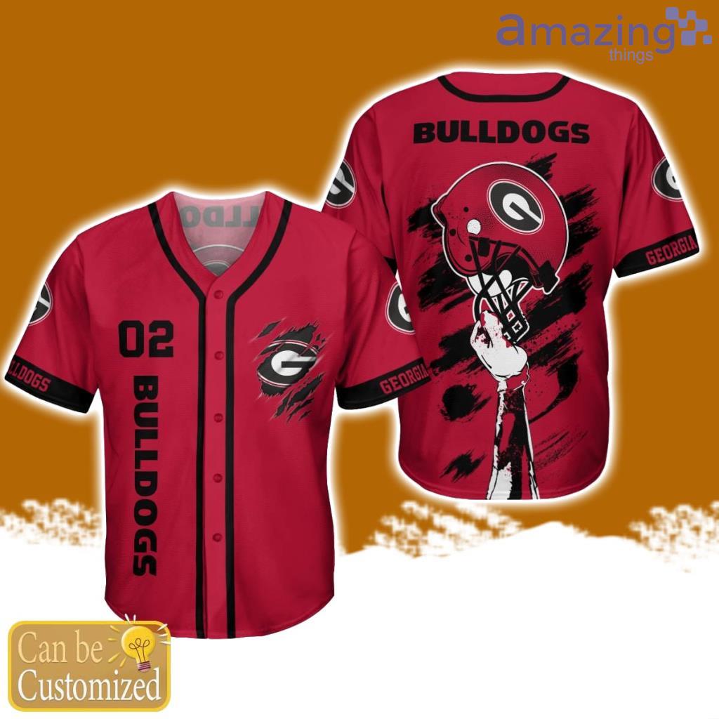 Georgia Bulldogs Personalized Button Baseball Jersey Shirt Unisex Brush Pattern image Georgia Bulldogs Personalized Button Baseball Jersey Shirt Unisex Brush Pattern Product Photo 1