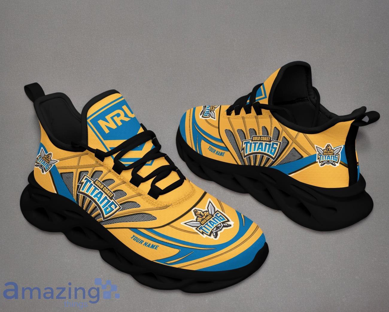 Gold Coast Titans Custom Name NRL Max Soul Shoes image Gold Coast Titans Custom Name NRL Max Soul Shoes Product Photo 3