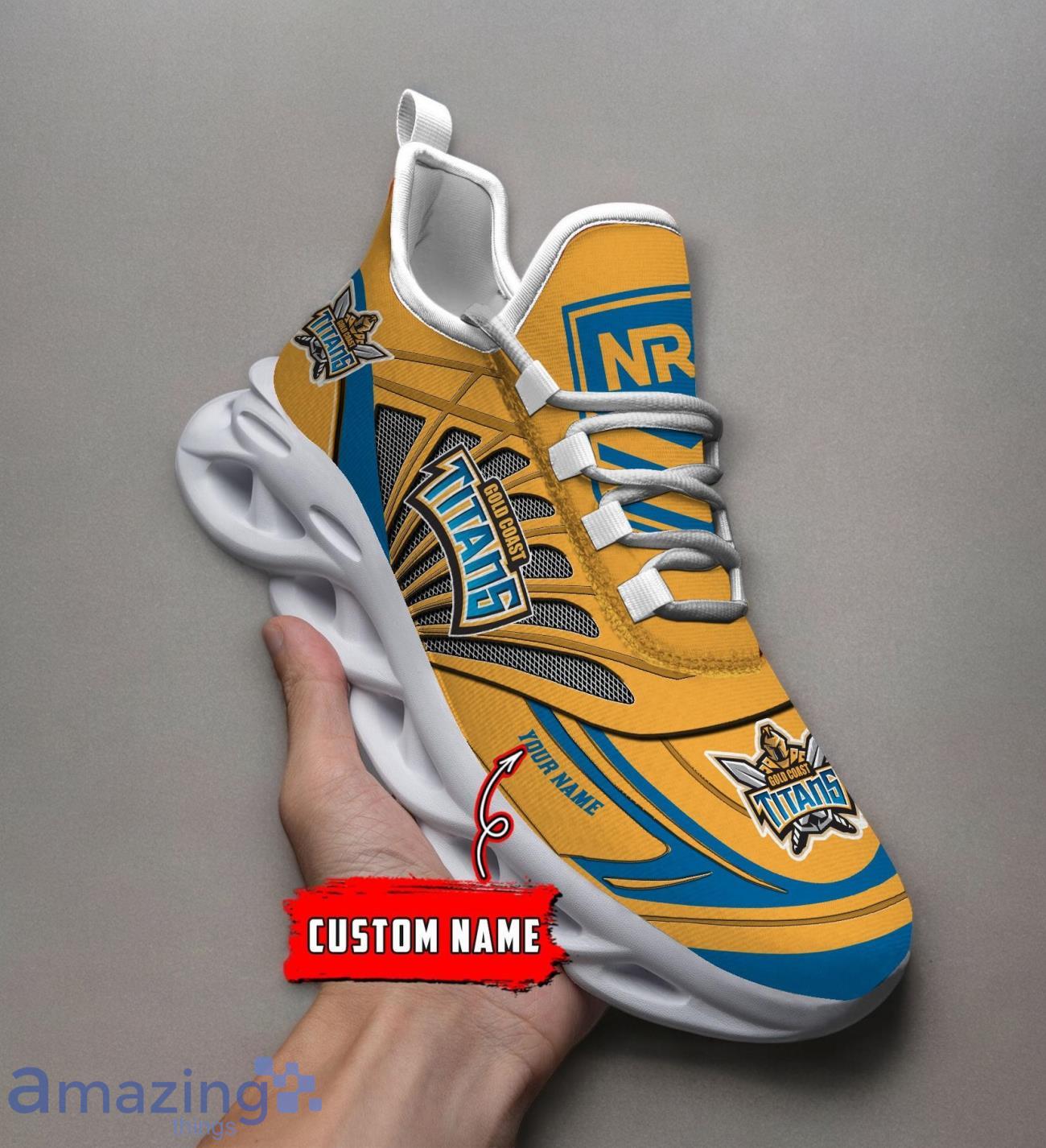 Gold Coast Titans Custom Name NRL Max Soul Shoes image Gold Coast Titans Custom Name NRL Max Soul Shoes Product Photo 1