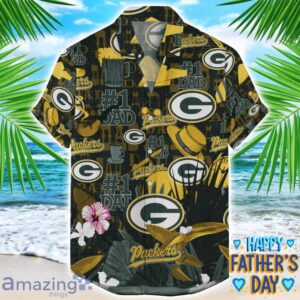 Green Bay Packers Coffee Hat and Logo Pattern Hawaiian Shirt Father’s Day Gift NFL Team Product Photo 1