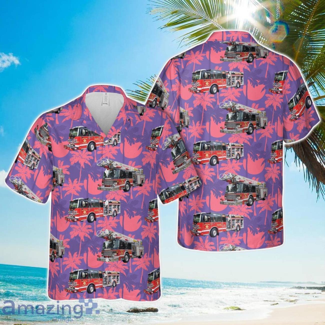 Hopatcong Fire Department, New Jersey 3D Printed Aloha Hawaiian Shirt image Hopatcong Fire Department, New Jersey 3D Printed Aloha Hawaiian Shirt Product Photo 1