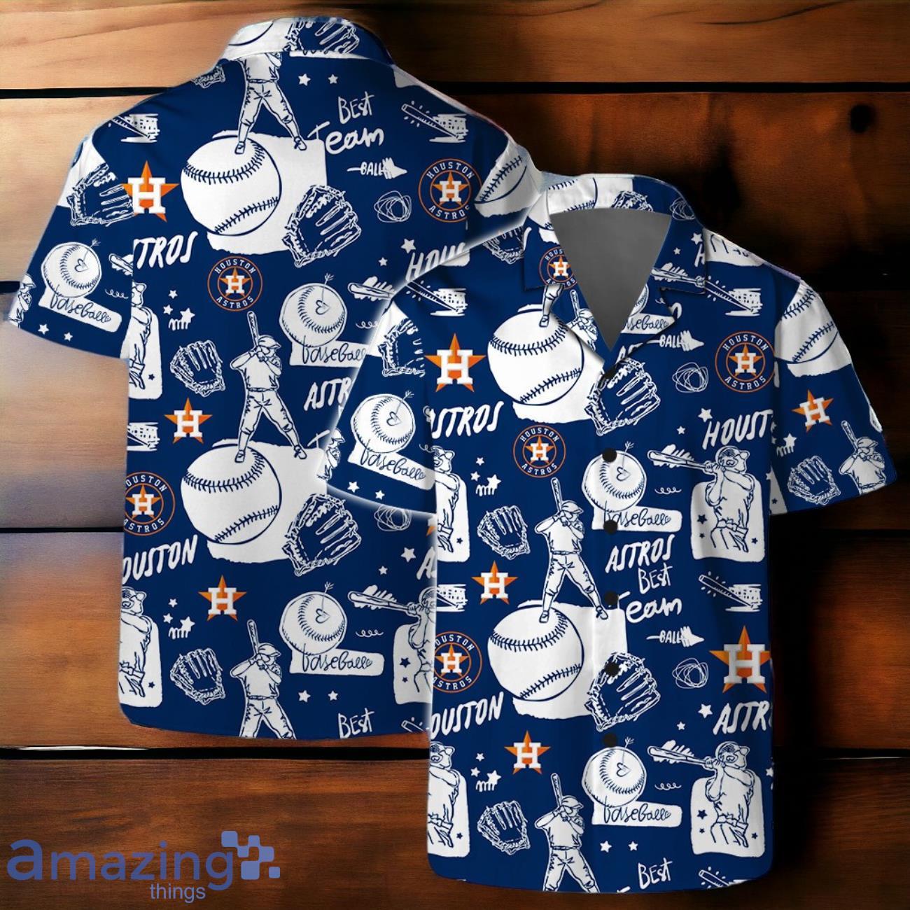 Houston Astros MLB Logo Legend Team Hawaiian Shirt And Short image Houston Astros MLB Logo Legend Team Hawaiian Shirt And Short Product Photo 2
