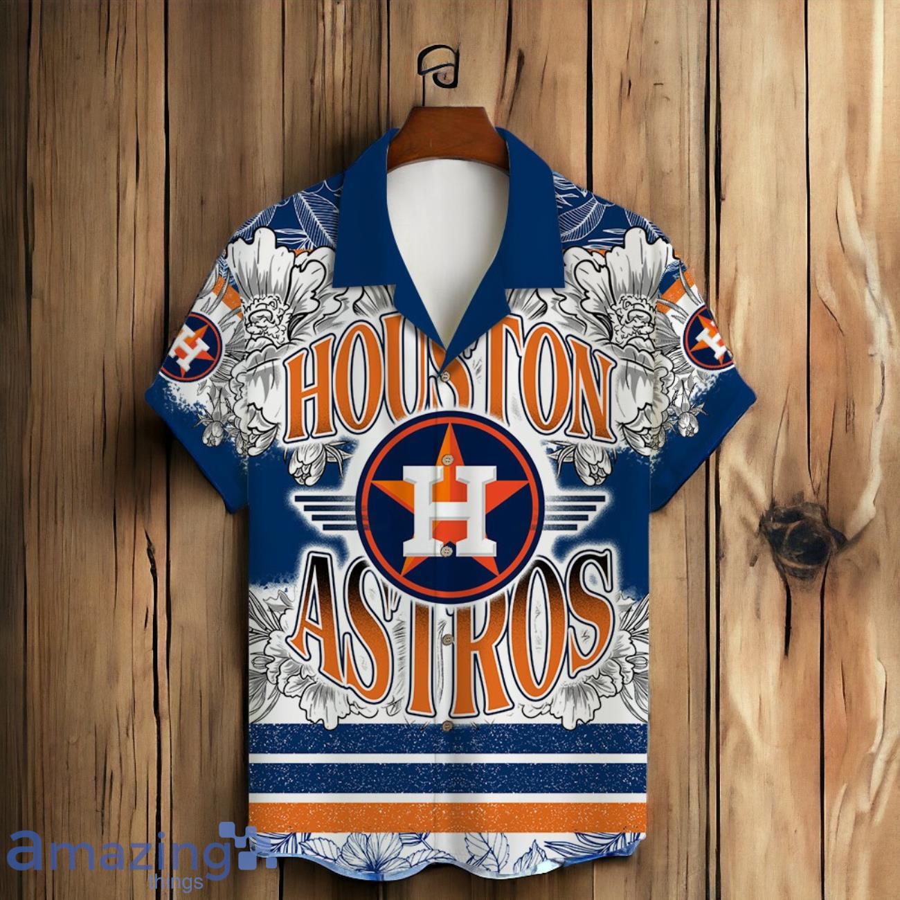 Houston Astros Team Logo Colorful Pattern Hawaiian Shirt And Short image Houston Astros Team Logo Colorful Pattern Hawaiian Shirt And Short Product Photo 2