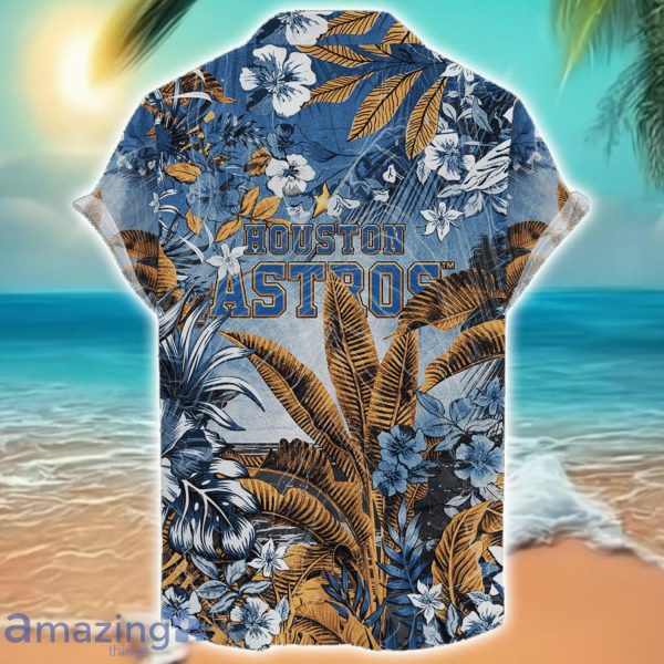 Houston Astros Tropical Skull Halloween 3D Hawaiian Shirt For Men Women MLB Fans Product Photo 2