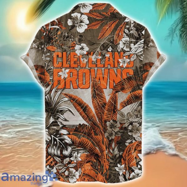 Cleveland Browns Tropical Skull Halloween 3D Hawaiian Shirt For Men Women NFL Fans Product Photo 2